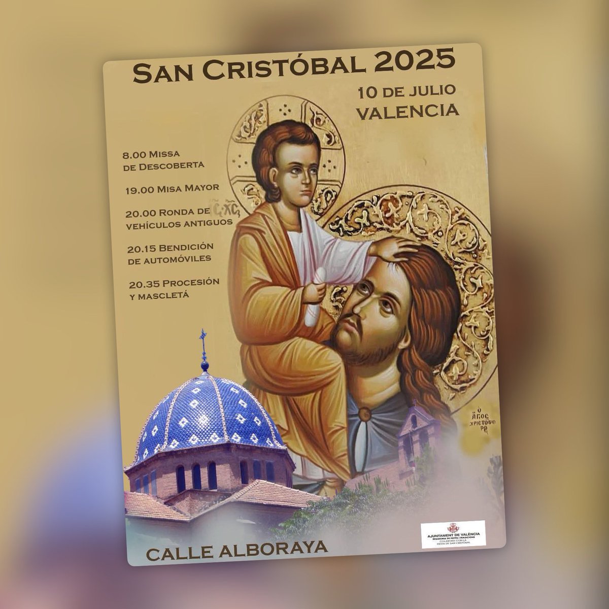 Como ya es tradición y dentro de las actividades de julio el <a href="/coroAAACEMA/">coro AAACEMA</a> cantaremos en la Misa Mayor a San Cristobal antes de la bendición de automóviles.  <a href="/festesdeVLC/">Festes de València</a> <a href="/AjuntamentVLC/">Ajuntament València</a>