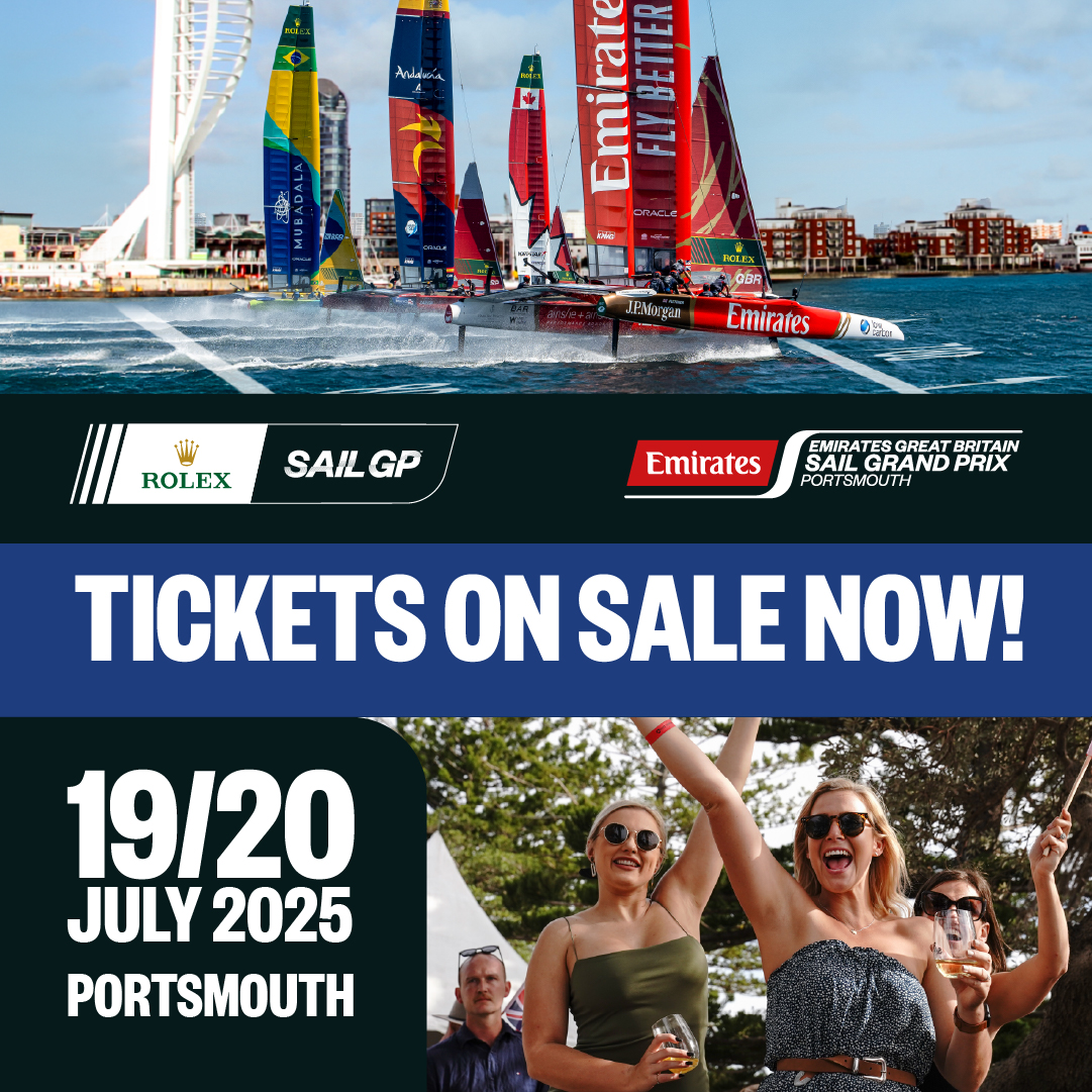 🌊 SailGP hits Portsmouth – 13th to 14th July!

High-speed racing, big names &amp; summer vibes! 🇬🇧🔥
Watch Ben Ainslie’s team fly at 60mph, then party with Tom Grennan (Sat) &amp; Pete Tong (Sun)! 🎶🎉

🔗 hovertravel.co.uk/Portsmouth/Sai…