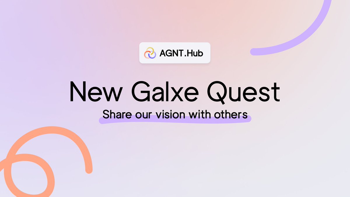 New Galxe quest – share our vision with others.

AGNT.Hub isn’t just rebranding.
It’s rewriting how attention flows in Web3.
If you get the vision – prove it.

Write a thread, post, or article about the new AGNT and get unique Discord role.

Start here: app.galxe.com/quest/AGNTHub/…