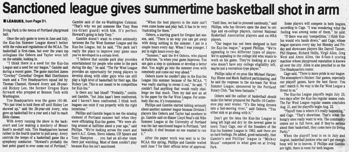 77Blazers's tweet photo. July 9, 1985 - #Portland creates a local version of #SummerLeague that involves many current and former @trailblazers and other @NBA players.
The #FarWest Summer League games are at the #MtScott Community Center.
#RipCity #ThisDateinBlazersHistory #OTD https://t.co/hRglQBZSOY
