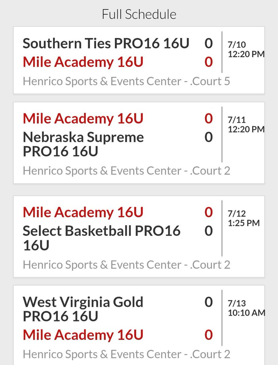 Alex Teahen (@a_teahen) on Twitter photo BIG thanks to <a href="/BallSoHardSS/">Ball So Hard</a> for the invite and shout out after <a href="/ShotClock30/">TheShotClock</a> with <a href="/themileacademy/">The Mile Academy Basketball</a> Tomorrow starts LIVE session in Richmond, VA <a href="/NxtProHoops/">NXTPRO Hoops</a> We play 4 of 5 top rank <a href="/PRO16League/">PRO16/NXTPRO League</a> teams. Watch it on SE Tourney app or Live! OUR SCHEDULE...
<a href="/djones8301/">Doug Jones</a> BIG thanks to <a href="/BallSoHardSS/">Ball So Hard</a> for the invite and shout out after <a href="/ShotClock30/">TheShotClock</a> with <a href="/themileacademy/">The Mile Academy Basketball</a> Tomorrow starts LIVE session in Richmond, VA <a href="/NxtProHoops/">NXTPRO Hoops</a> We play 4 of 5 top rank <a href="/PRO16League/">PRO16/NXTPRO League</a> teams. Watch it on SE Tourney app or Live! OUR SCHEDULE...
<a href="/djones8301/">Doug Jones</a>