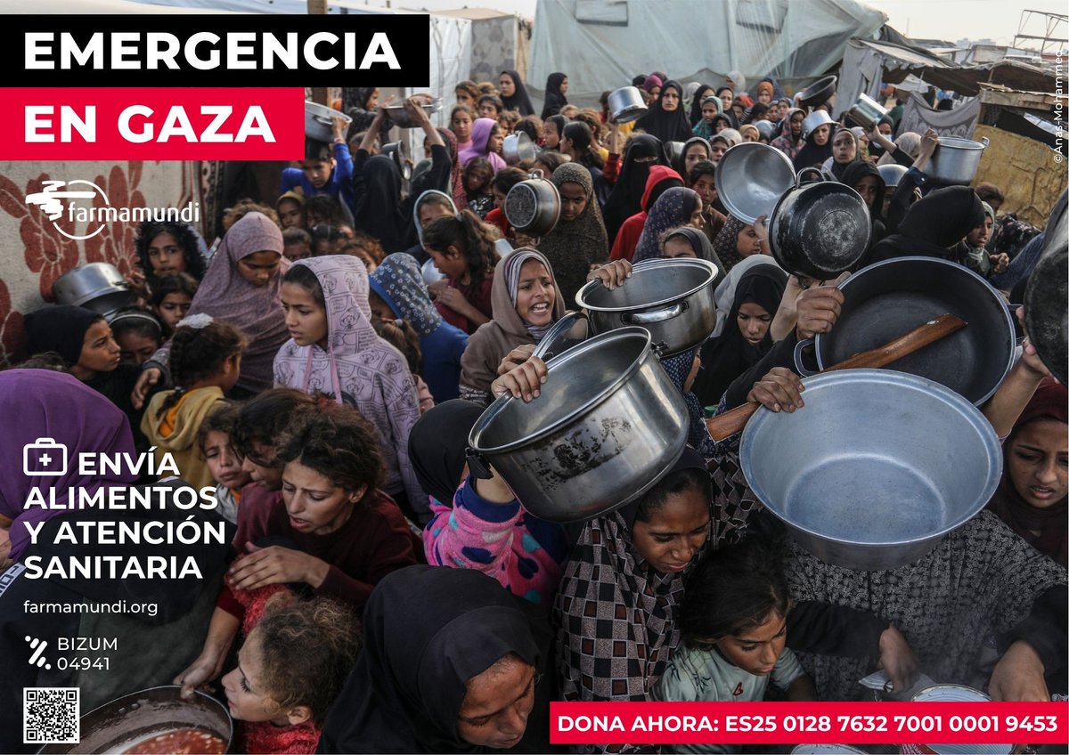 En Gaza, la población, desplazada y sin acceso a alimentos, vive bajo un asedio constante.
🚛📦En Farmamundi seguimos actuando desde dentro, entregando kits nutricionales en mano.
👉 Contamos contigo. No podemos abandonarles. ✅Dona ahora: mireto.farmaceuticosmundi.org/emergencia-gaz… 
#EmergenciaGaza