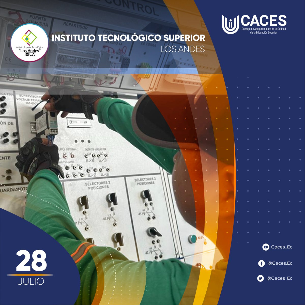Caces_Ec's tweet image. 🔔Saludamos a toda la comunidad educativa del Instituto Superior Tecnológico Los Andes @ISTLOSANDES en su aniversario.
Resaltamos su labor como una entidad que ofrece a la sociedad una alternativa de educación superior técnica y tecnológica.