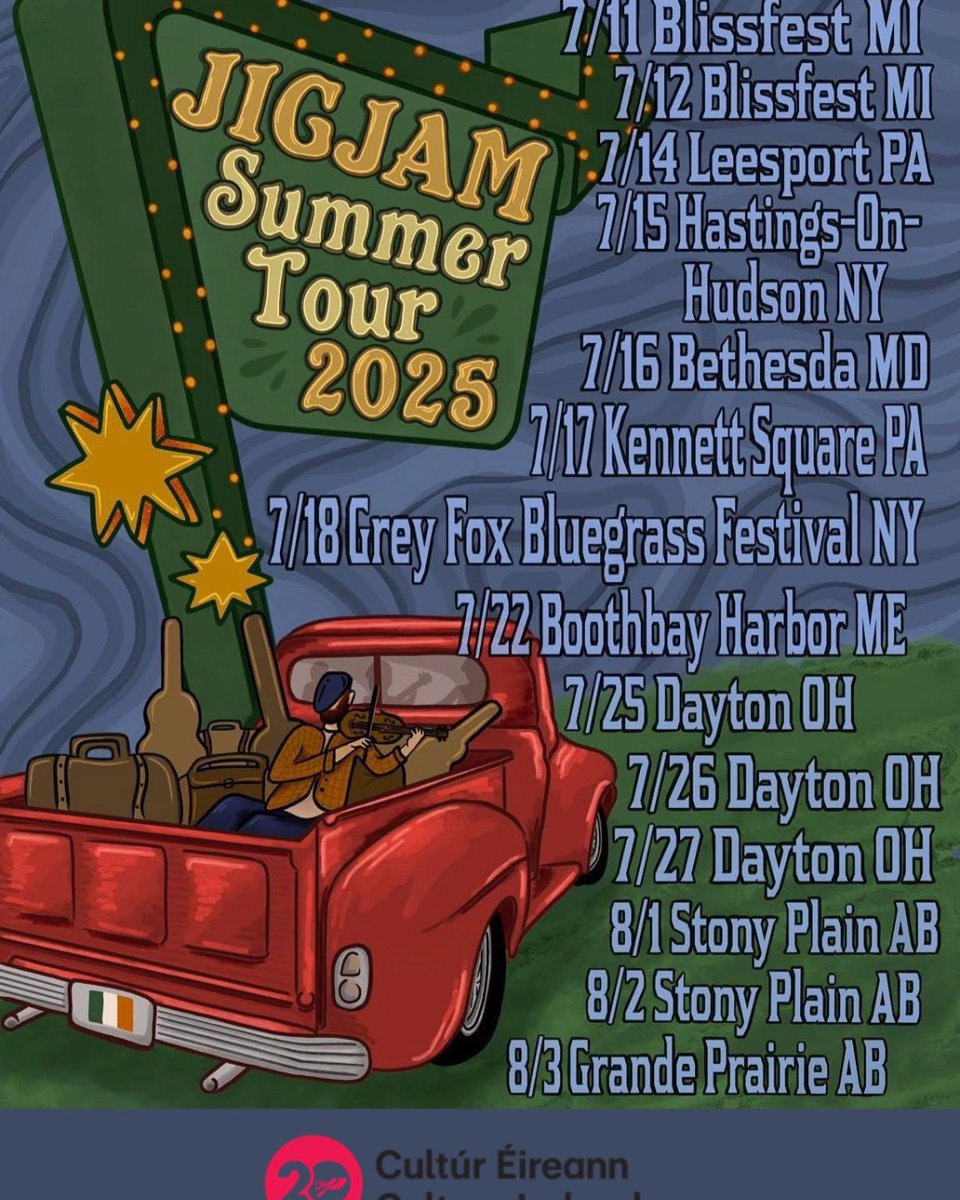 culture_ireland's tweet image. 🎶 Don't miss JigJam’s North American Tour 2025! 🇮🇪🇺🇸🇨🇦
Kicking off July 9th in St. Louis, Missouri, Ireland’s own JigJam brings their high-energy show to stages across North America! 🎻☘️🔥
Don’t miss this powerhouse of Irish talent as they take audiences on a foot-stomping…