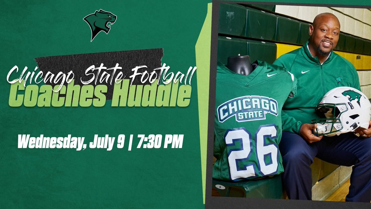 BobbyRome's tweet image. Head Coach Bobby Rome and Chicago State Athletics will host the first ever Coaches Huddle on July 9th at 7:30 p.m. to discuss all the exciting things happening around Chicago State Football!
Complete the sign-up form: bit.ly/3GvjZEZ