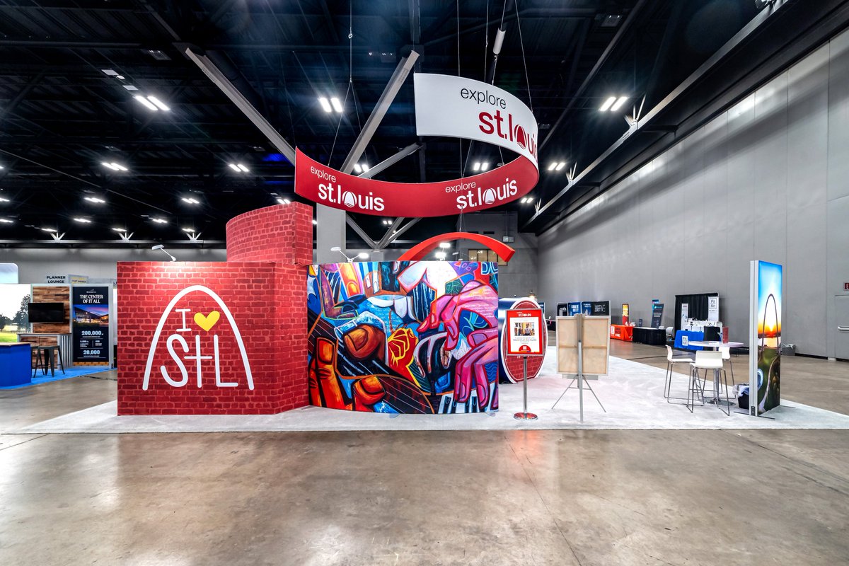 Proud to have brought the <a href="/explorestlouis/">Explore St. Louis</a> brand to life with a custom 40x40 island exhibit at #WECStLouis! 🎉 In partnership with <a href="/MaddenMedia/">Madden Media</a>, it featured bold colors, sleek graphics, iconic STL photo ops, and a warm, inviting vibe that captivated visitors. #2020Exhibits