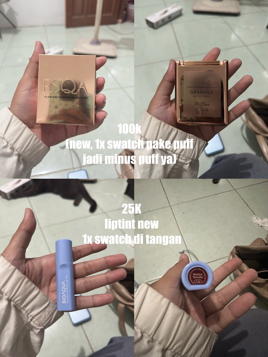esqa powder foundation 100% isinya (-puff)
bioaqua liptint 100% isinya
negotiable