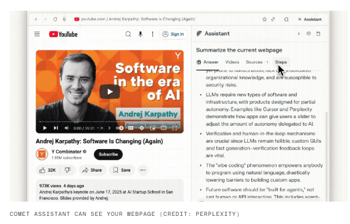 Comet arrives -&gt; Perplexity launches Comet, an AI-powered web browser (only for Max members to start)

"Users can also access Comet Assistant, a new AI agent from Perplexity that lives in the web browser and aims to automate routine tasks. Perplexity says the assistant can