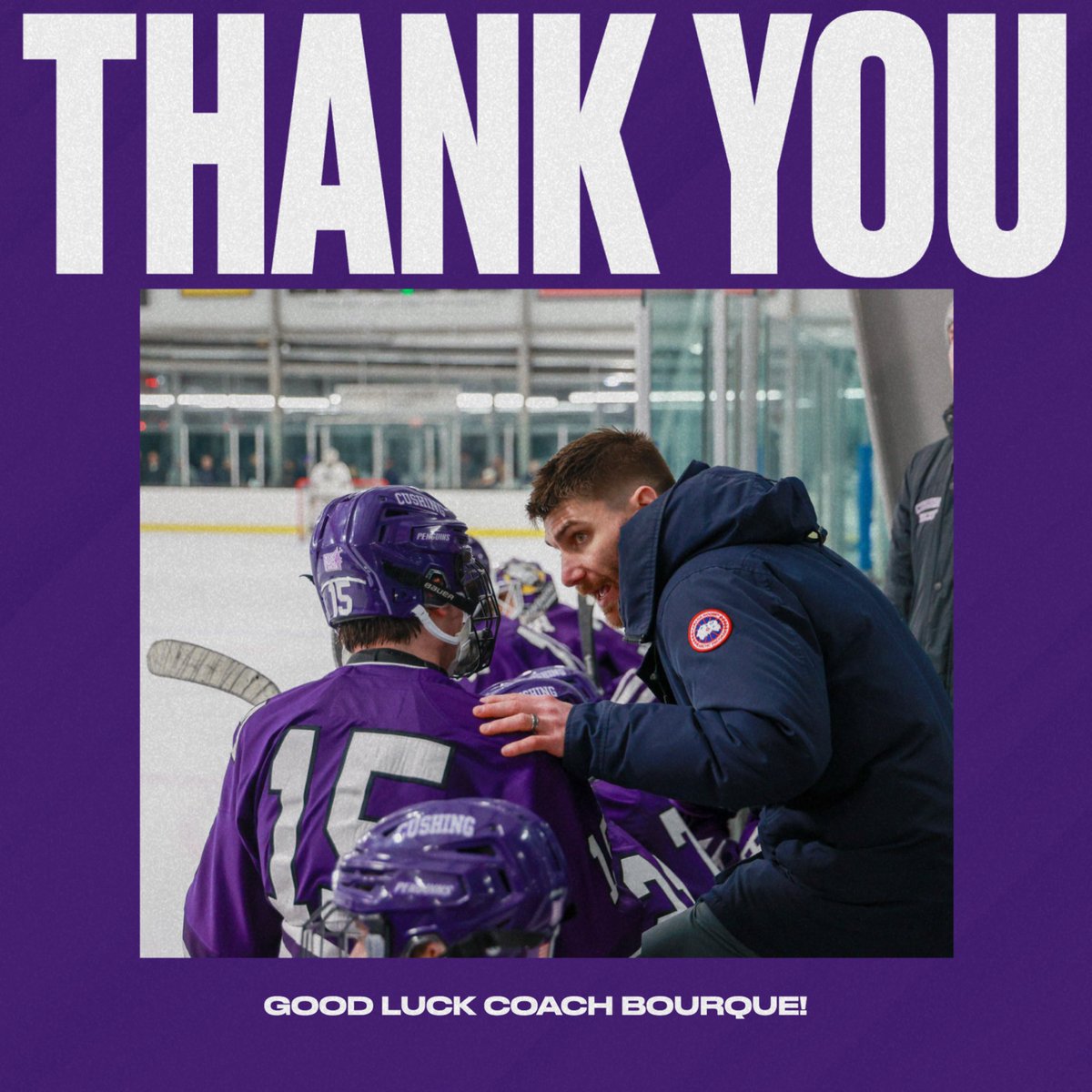 Boys' Hockey | Cushing Academy (@cushingbhockey) on Twitter photo Thank you Coach Ryan Bourque for an incredible year leading our program. Your work ethic, passion for the game and love for your players will not be forgotten. Good luck with the <a href="/AHLBruins/">Providence Bruins</a> . You will always be a Penguin #RollPens #CushingHockey 🐧 🏆 Thank you Coach Ryan Bourque for an incredible year leading our program. Your work ethic, passion for the game and love for your players will not be forgotten. Good luck with the <a href="/AHLBruins/">Providence Bruins</a> . You will always be a Penguin #RollPens #CushingHockey 🐧 🏆