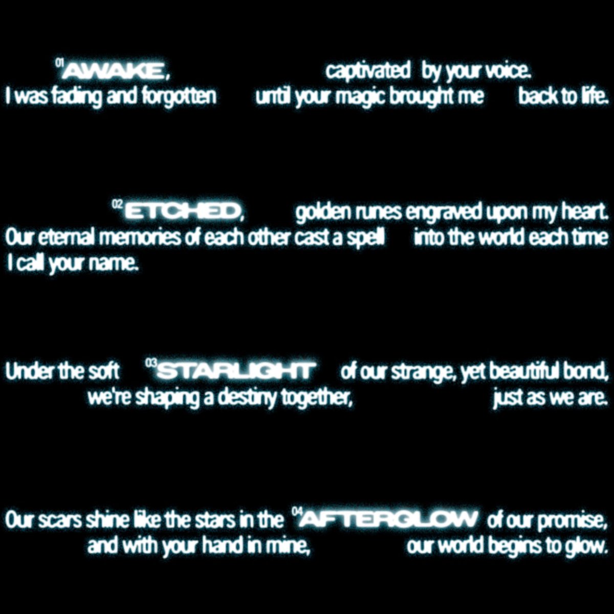 txtarchivee's tweet photo. AWAKE, ETCHED, STARLIGHT, AFTERGLOW https://t.co/2fJWdIzETx