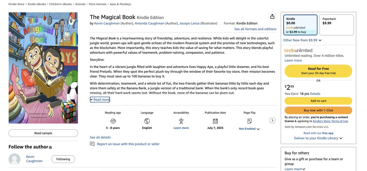 TheHappyApe_'s tweet image. FREE E-Book coming tmrw! The Magical Book will be released as a e-book and free to download for 5 days July 10 - July 14. Enjoy a free digital copy, and help us get to rank #1 on amazon!
