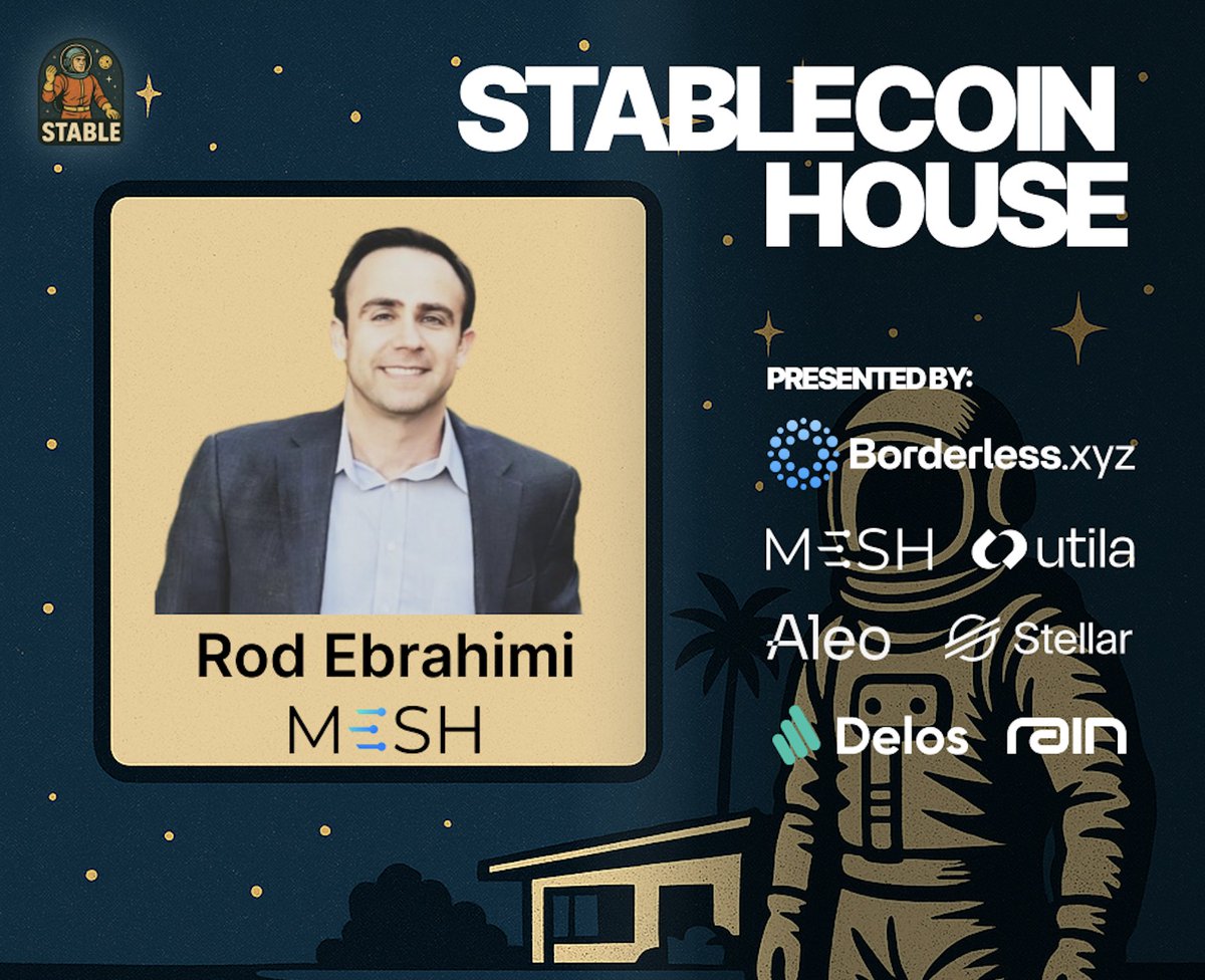 Mesh (@meshconnectapi) on Twitter photo 📺ICYMI: Mesh SVP of Corporate Dev, Rod Ebrahimi (<a href="/innovatebig/">Rod Ebrahimi</a>), speaks with <a href="/KevLeht/">Kevin Lehtiniitty</a> of <a href="/borderlessxyz/">Borderless.xyz</a> on stablecoin merchant payments and wallet connectivity.
x.com/i/broadcasts/1… 📺ICYMI: Mesh SVP of Corporate Dev, Rod Ebrahimi (<a href="/innovatebig/">Rod Ebrahimi</a>), speaks with <a href="/KevLeht/">Kevin Lehtiniitty</a> of <a href="/borderlessxyz/">Borderless.xyz</a> on stablecoin merchant payments and wallet connectivity.
x.com/i/broadcasts/1…