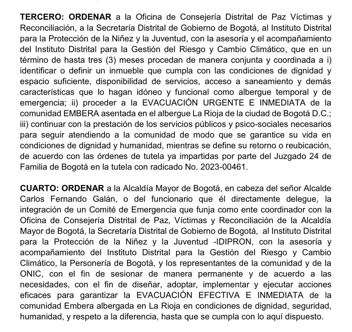FelipeMegudan's tweet photo. @AleHiSoto @trianavjuli Con gusto te doy la sentencia 11001-33-42057-2025-00107-01 que le ordena a la alcaldía y (lo hace terriblemente mal)y no al gobierno nacional. 
Toca leer… feliz día https://t.co/g63Zo5Ulv5