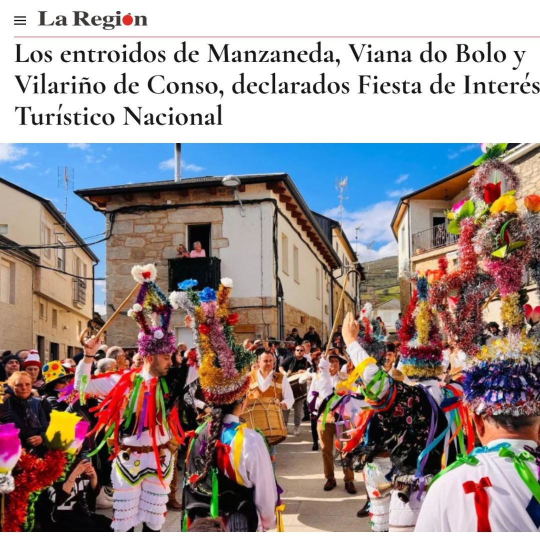 entroidovdconso's tweet photo. Cando o próximo mes de febreiro en Vilariño volvamos a gozar do Entroido, farémolo nunha Festa de Interese Turístico Nacional 🙌🏽🎭 Hoxe coñecimos esta tan loitada declaración, da man do @entroidomanzane e @entroidovianabo 🥁 https://t.co/fxFdpJAleK