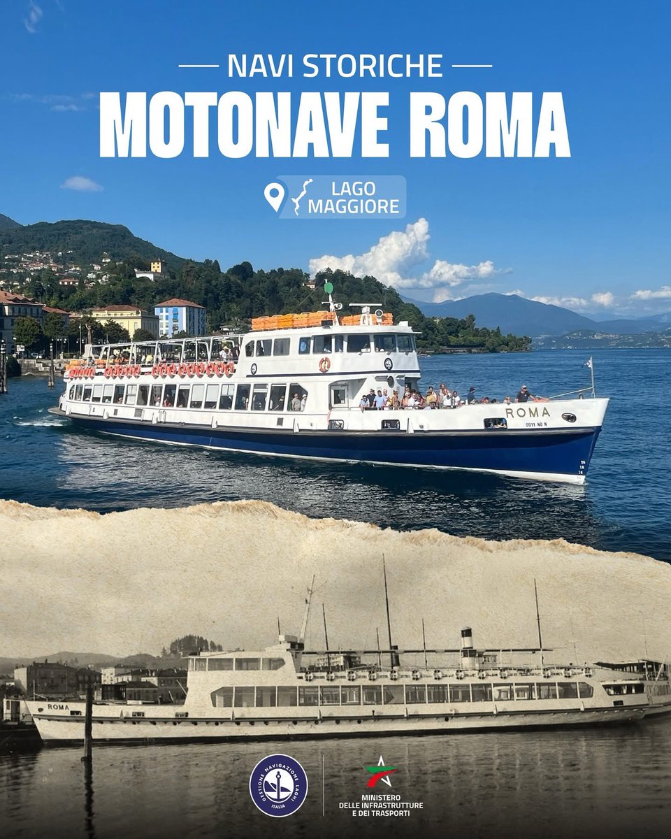 🇮🇹 🚢 Motonave Roma: 70 anni di eleganza sul Lago Maggiore.
Costruita nel 1957, con interni riservati e coperta panoramica, è perfetta per escursioni, servizio pubblico e eventi speciali.
✨ Un’icona che naviga ancora oggi.
📸 Hai ricordi a bordo?