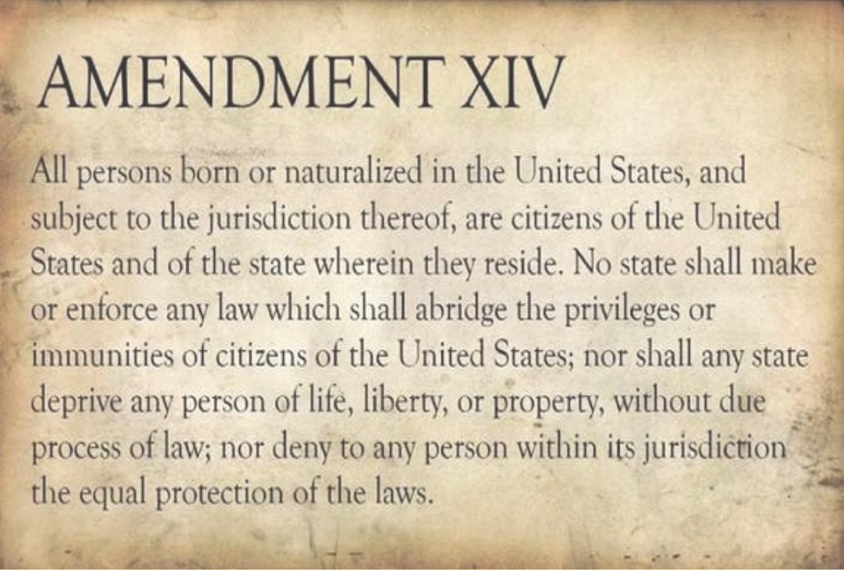 On this day in 1868, the 14th Amendment was ratified. The text is just as clear and relevant today as it was back then. Donald Trump is trying to erase this.