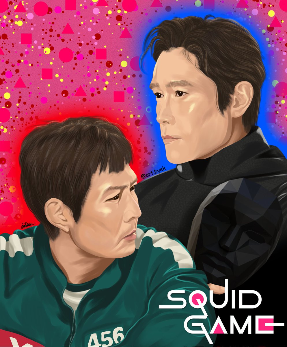 ms_e3005's tweet photo. Lee Jung-Jae as Seong Gi-hun (aka player 456) and Lee Byung-hun as Front Man in @squidgame #fanart 🎨🔴🔺️🟥 #SquidGame #SquidGameSeason3 @NetflixKR https://t.co/fKSJgf5Ufv