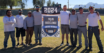 AJCityAZ's tweet photo. 🏅 Big shoutout to our Parks Team!

Apache Junction’s Little League Ball Field just won the 2024 Fields of Excellence Award from @pioneerathletic. Only 79 fields nationwide earned this honor. 

Thanks to our crew for keeping our fields safe, beautiful and game-ready! https://t.co/rIk1oHu5zW