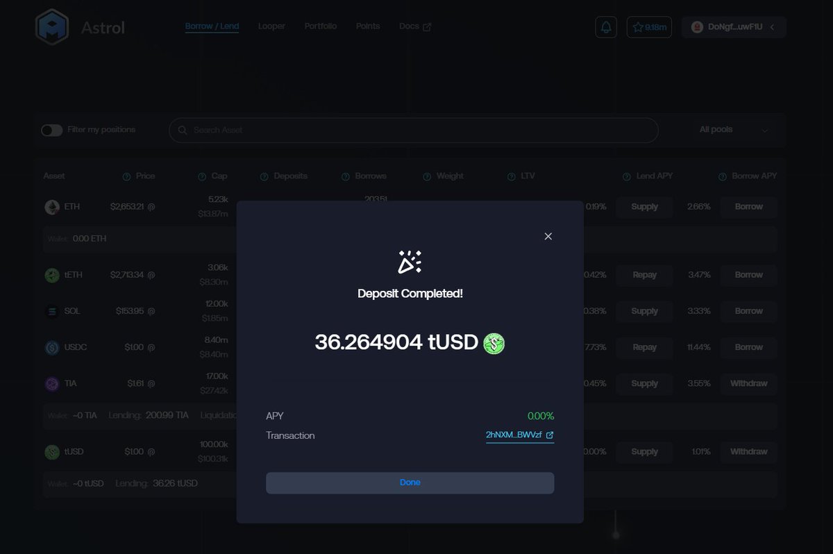u can now supply tusd to <a href="/AstrolFinance/">Astrol</a>