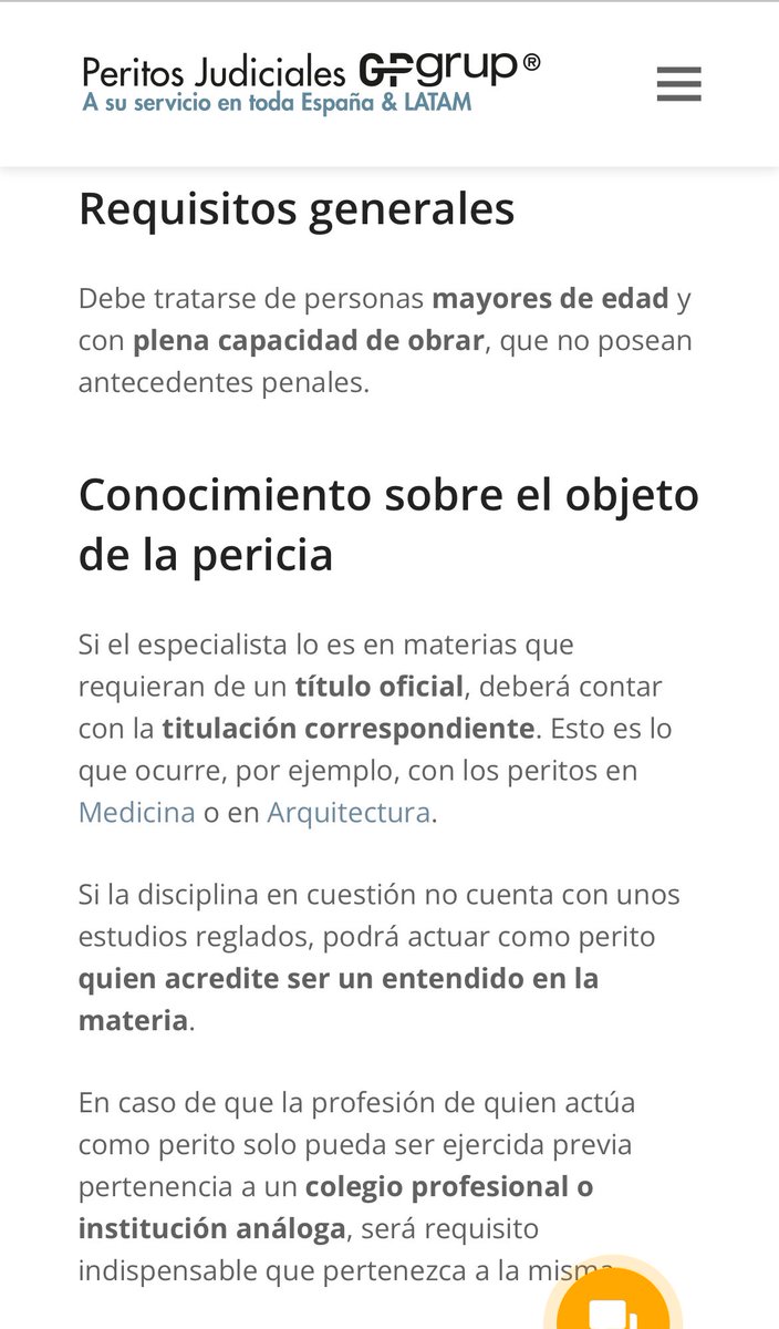 Me permito recordar por aquí que la ausencia de antecedentes penales es requisito imprescindible para ejercer de perito judicial.