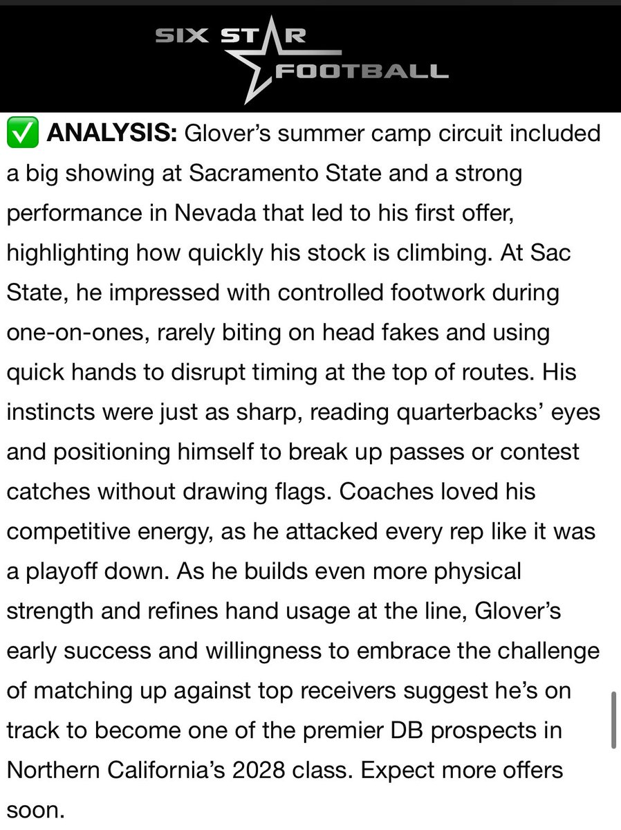 Thank you <a href="/sixstarfootball/">Six Star Football | PLUS+</a> for the write up‼️<a href="/evans_antoine/">Coach Antoine Evans</a> <a href="/CoachPatHolmes/">Coach Pat Holmes</a> <a href="/CoachBriscoeWR/">Coach Briscoe</a> <a href="/PresidentialDyl/">Dylan Wyatt™</a> <a href="/BobbyNice/">Bob.</a> <a href="/TheMatt_V/">TheMatt_V</a> <a href="/flyguyhuey5/">Houston Lillard</a> <a href="/shc_football/">SHC FOOTBALL</a>