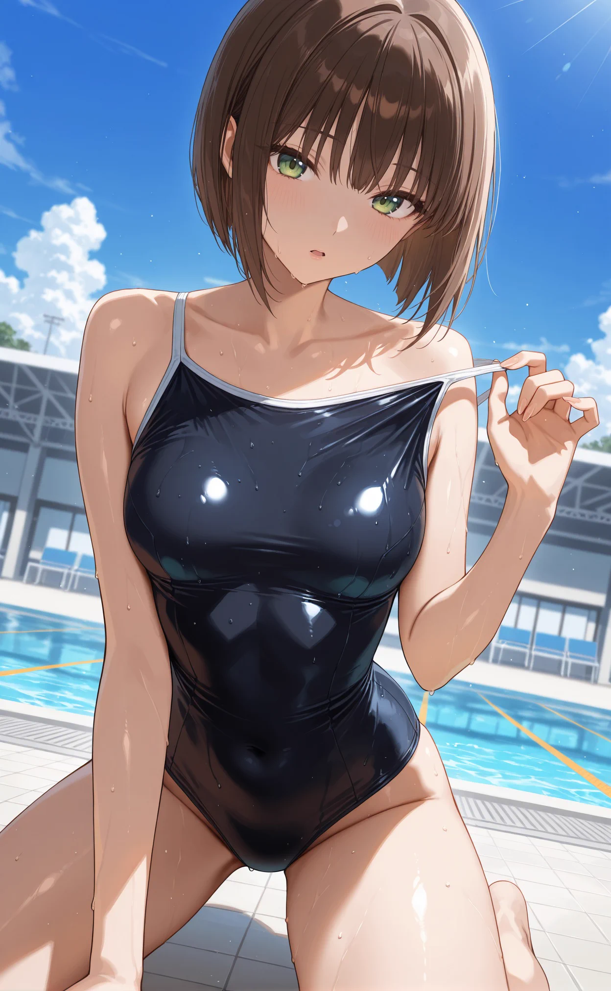 ミリ森キーニャ på X: 今日のスク水はショートちゃん(*´ω