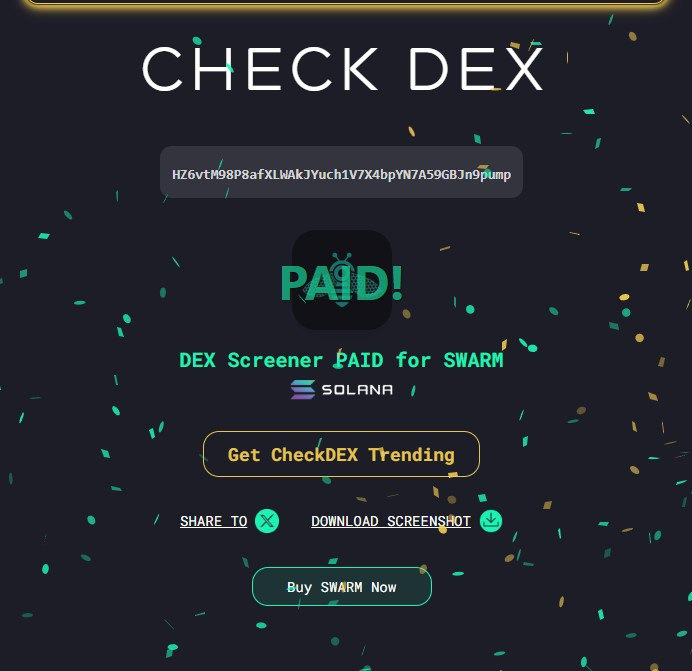 NanoSwarmAI's tweet photo. $SWARM already paid the DEX
no cap, no delays - just execution🐝

https://t.co/gEqByiCzJQ

#NanoSwarm https://t.co/Znsdwrnyu6