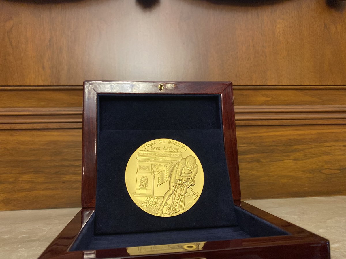maxcottontv's tweet image. Happening now on Capitol Hill: @SpeakerJohnson is presenting three-time Tour de France champion Greg LeMond with the Congressional Gold Medal. @GrayDCnews