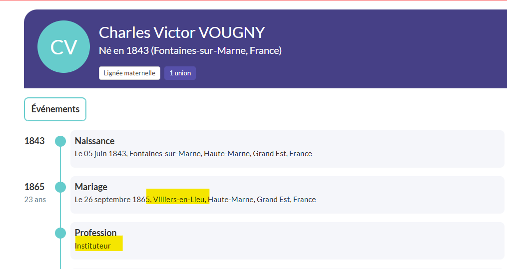 peterboyton's tweet photo. @Le_Chtimiste Charles Victor VOUGNY, instituteur à Villiers en Lieu (52) y décédé le 17/11/1923 (veuf de Dame HENRY) https://t.co/KiBTL6MN6m