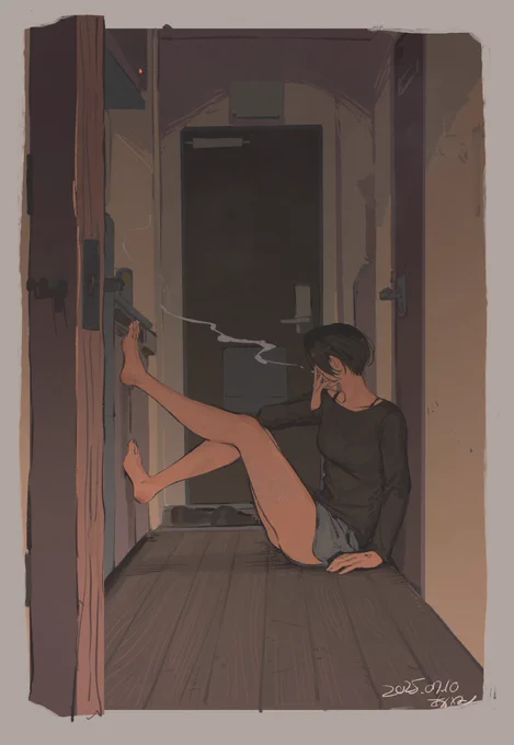 煙たい廊下