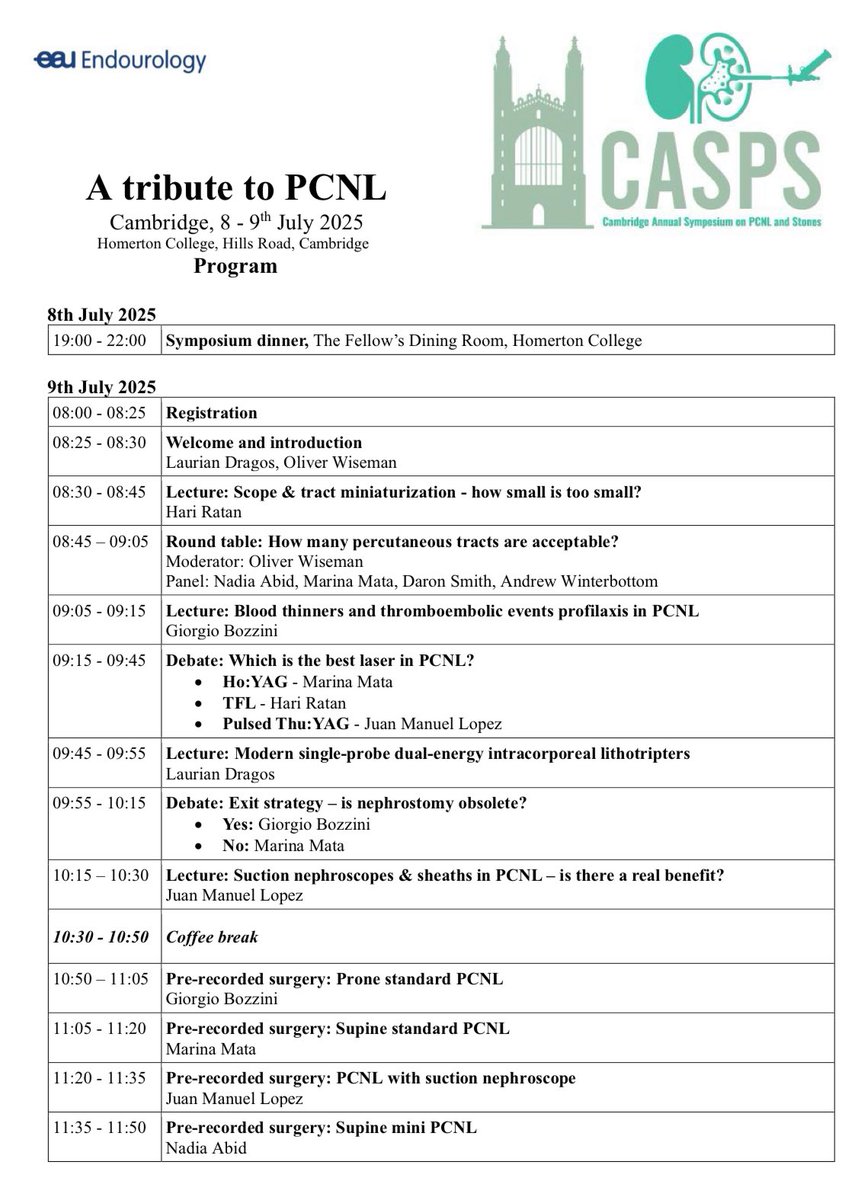 UroDrLopez's tweet photo. Delighted to have joined the “A Tribute to PCNL” meeting at @Cambridge_Uni. Lectures, debates, updates—and above all, sharing knowledge to improve patient care. Special thanks to @LaurianDragos for organising it! #Urology #PCNL #MedicalEducation #Cambridge https://t.co/VliKD5AzDK