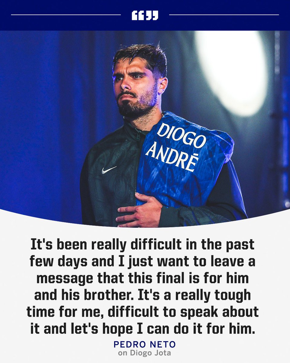 ESPNUK's tweet photo. Pedro Neto wants to dedicate his involvement in the Club World Cup final to Diogo Jota and his brother André Silva ❤️ https://t.co/kix9c3nUof