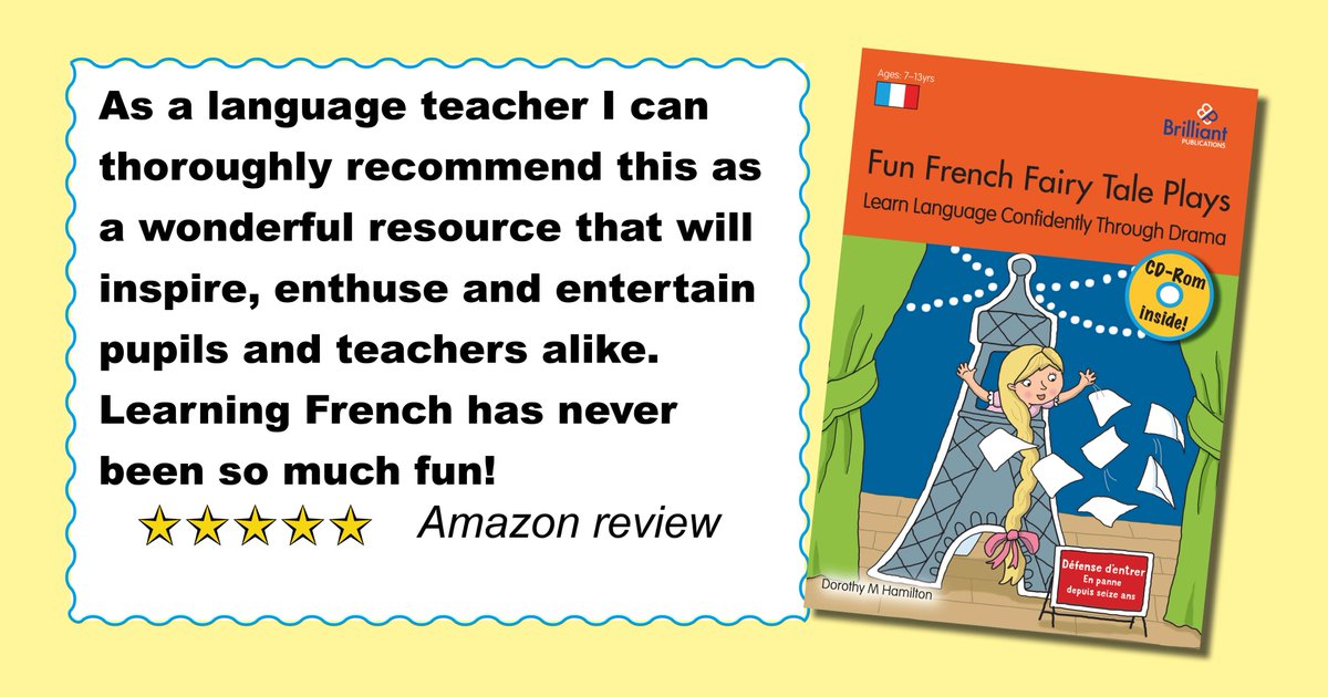 Many of our MFL resources are now half price! Like our book and CD combo Fun French Fairy Tale Plays which received this wonderful 5 star review on Amazon.
Check out our other offers on our website: brilliantpublications.co.uk/brilliant-offe…