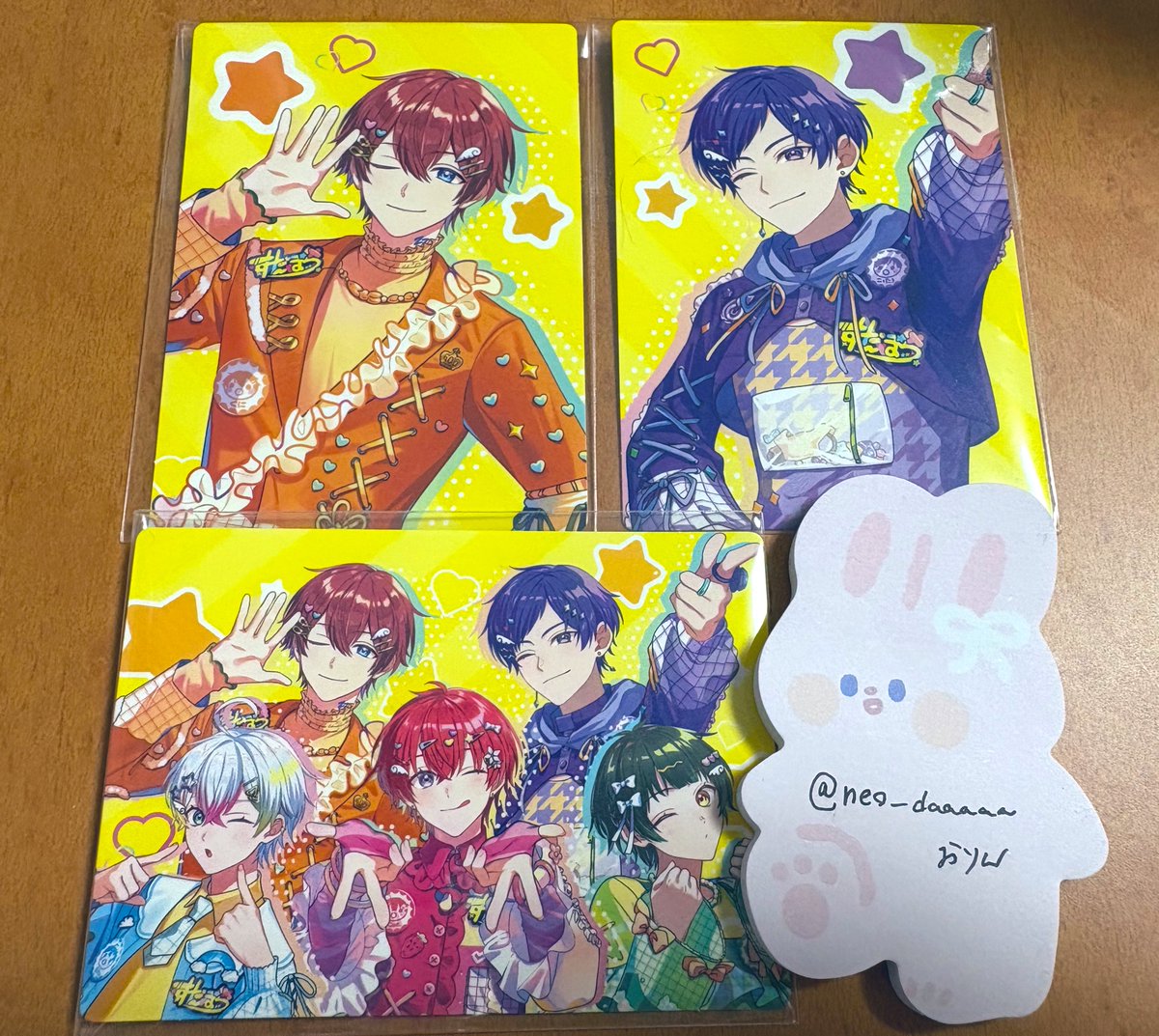 アニメイト 初回生産限定盤 封入特典
譲）画像のもの🧡💜全員集合
求）💚❤️🩵（コンプ目的各1）
検索からでもお声がけ下さい。
まとめての方優先させていただきます。
 #すたぽらグッズ交換