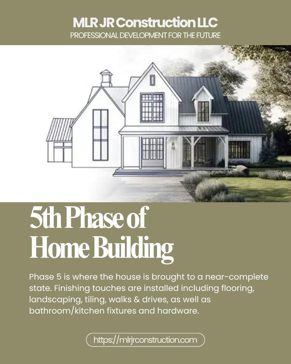 MLRJRConstr's tweet photo. The 5th phase of the home building process is a crucial stage where the interior of the house begins to take shape. This phase is all about adding the finishing touches to transform the bare structure into a cozy home. https://t.co/bXwMiwjDfV