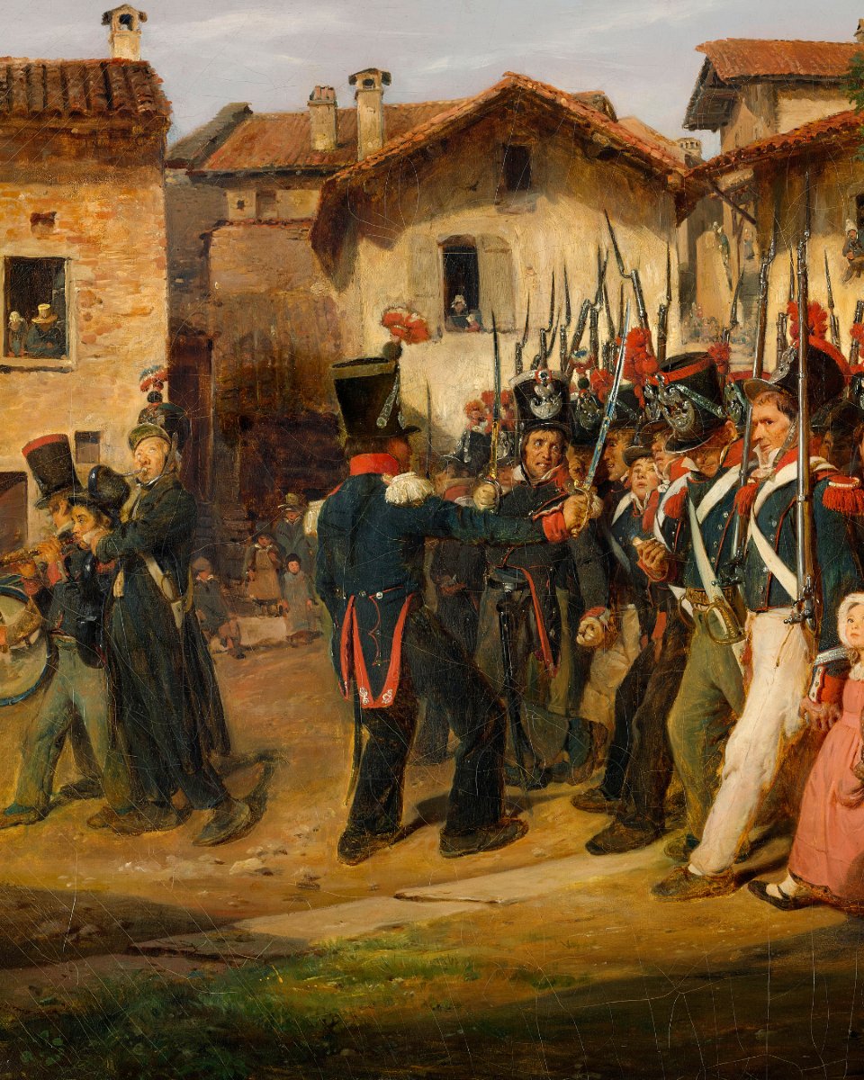 MuseeArmee's tweet image. [#BeauxArts] 🖼️ English below 👇 Ce tableau de François-Auguste Biard représente la garde nationale, une milice citoyenne qui fut sous le commandement de La Fayette !

🪖 Instituée en 1789, son rôle était d&apos;assurer le maintien de l&apos;ordre dans chaque commune en temps de paix et la…