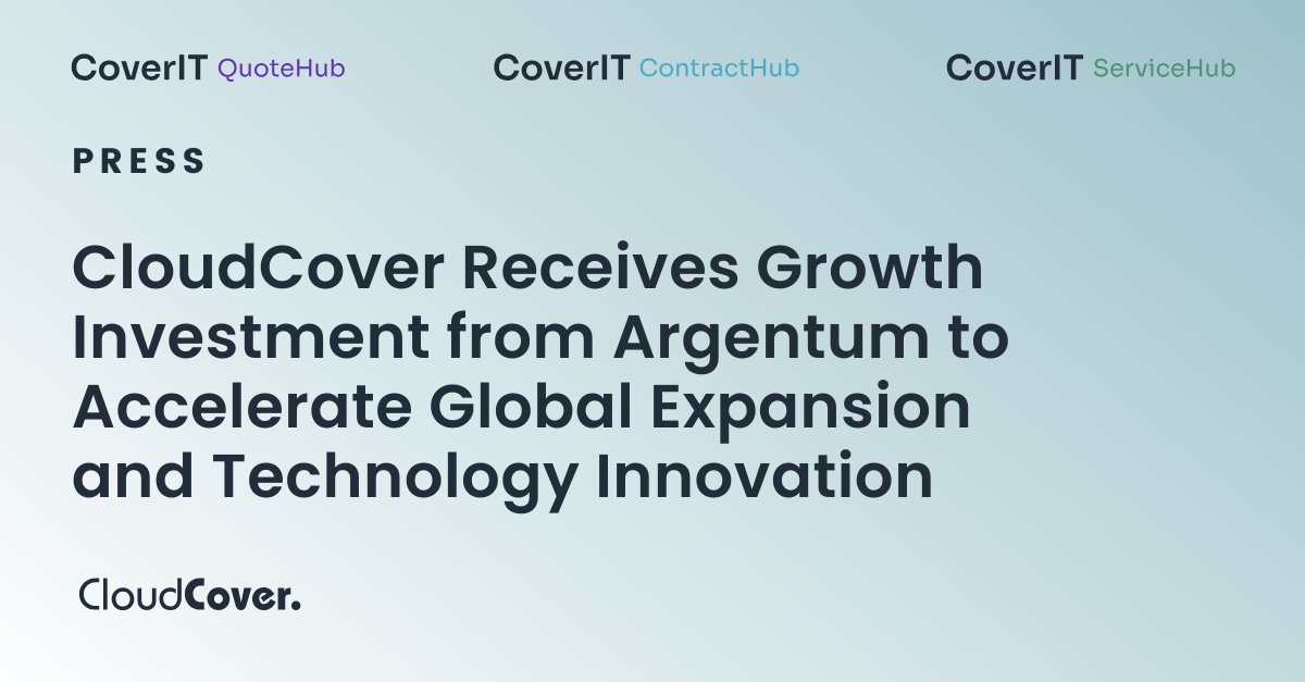 getcloudcover's tweet photo. 🚀 Proud to announce that CloudCover has received a growth investment from Argentum, a firm that specializes in helping founder-led technology companies scale.

https://t.co/mzU4ZaYnDH

#CloudCover #TPM #Growth #ChannelPartners #CoverIT #Argentum #ITServices #GlobalExpansion https://t.co/RJJkqhFKcf