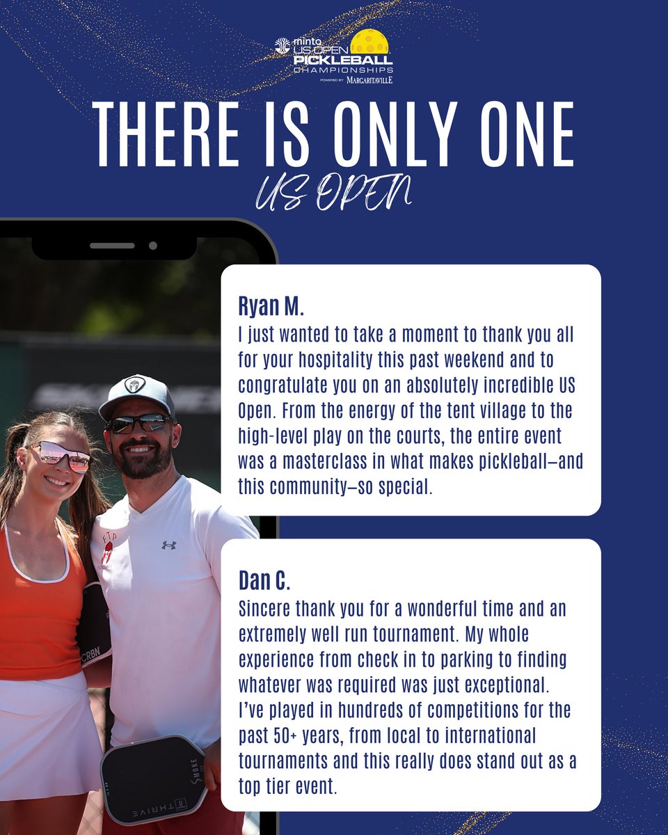 There’s nothing like it. The energy. The people. The passion.

🏆 The 2025 Minto US Open Pickleball Championships delivered an experience that left players, fans, and volunteers inspired—and already counting down to next year.

Here’s what they had to say ⬇️

#usopenpickleball