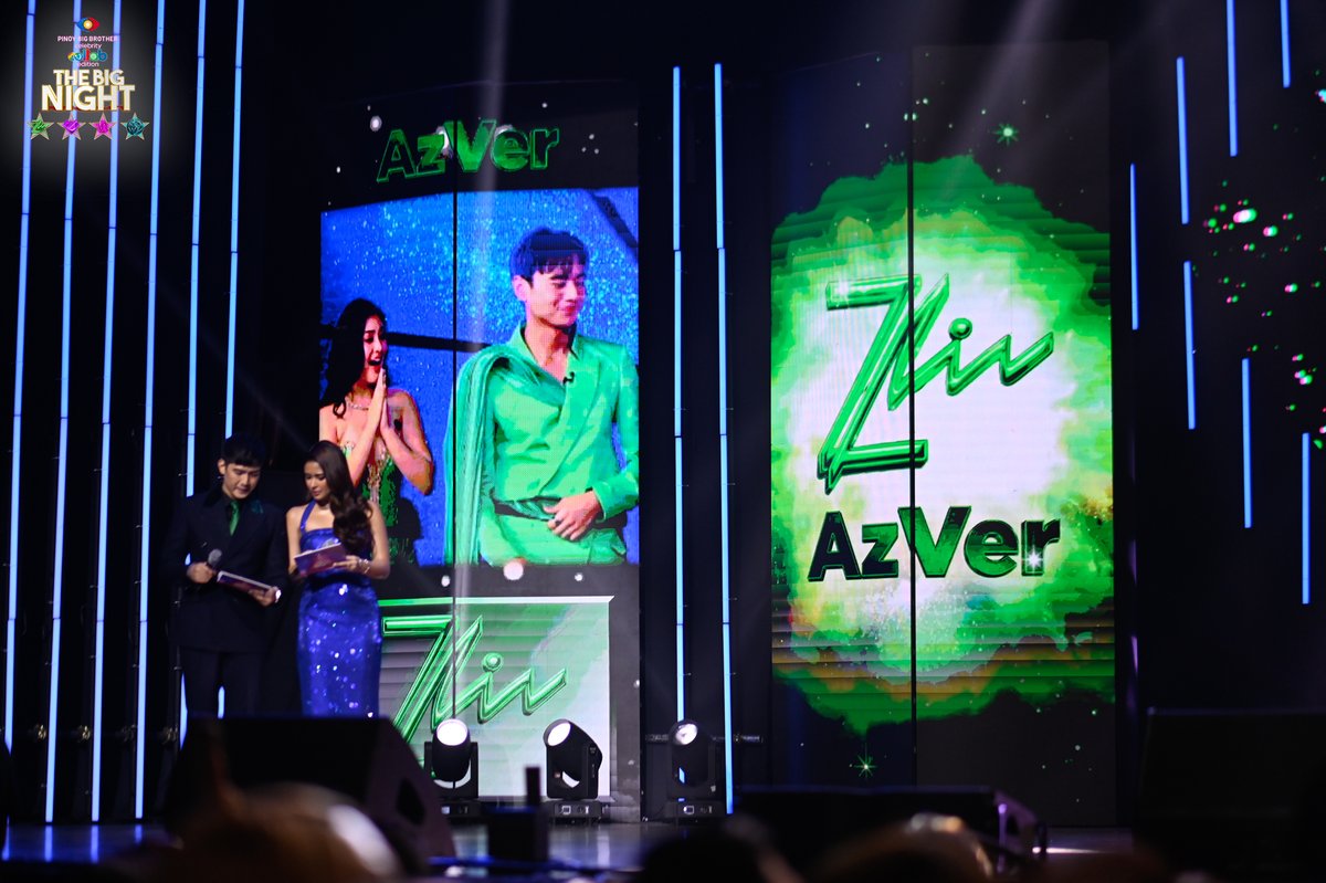 PBBabscbn's tweet photo. LOOK: 4th Big Placer, AzVer! 💚✊🏻

Pinaramdam niyo sa kanila ang inyong walang sawang suporta at pagmamahal, at hanggang dulo ay hindi niyo sila binitawan! 🥹🙌🏻✨

#PBBCollabTheBigNight https://t.co/jUP6r5gB8P
