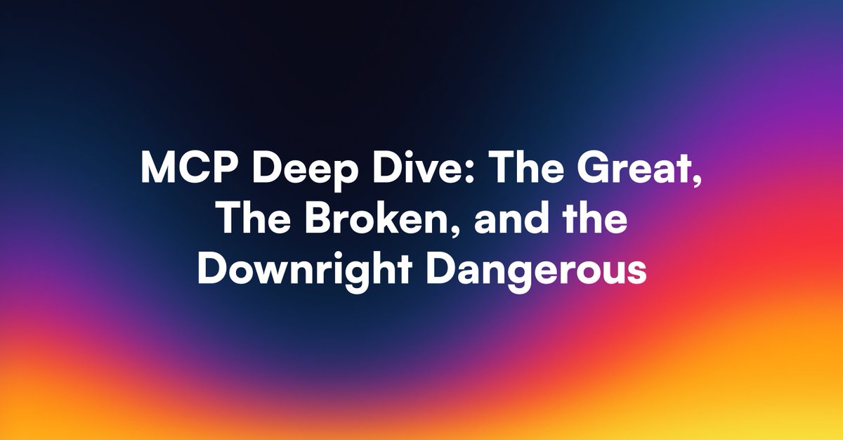 We've spent months doing R&amp;D with MCP at <a href="/NapthaAI/">Naptha AI</a> 

MCP has a promising vision but some serious shortcomings. 

My latest for the Naptha blog 👇