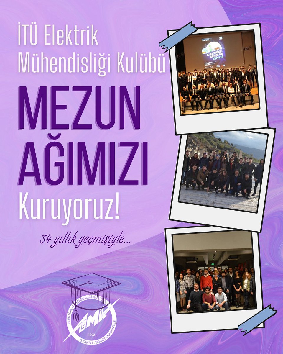 🎓 İTÜ EMK Mezun Ağı kuruluyor! ✨
34 yıllık tarihiyle İTÜ EMK, şimdi 1992’den bugüne YK’da görev almış mezunları bu ağda buluşturuyor. 💙
EMK kültürü bu ağ üzerinden planalanacak, organizasyonlarla güçlendirilecek.

👉 Katılmak için: forms.gle/L7SMDSCLCgG3pU…