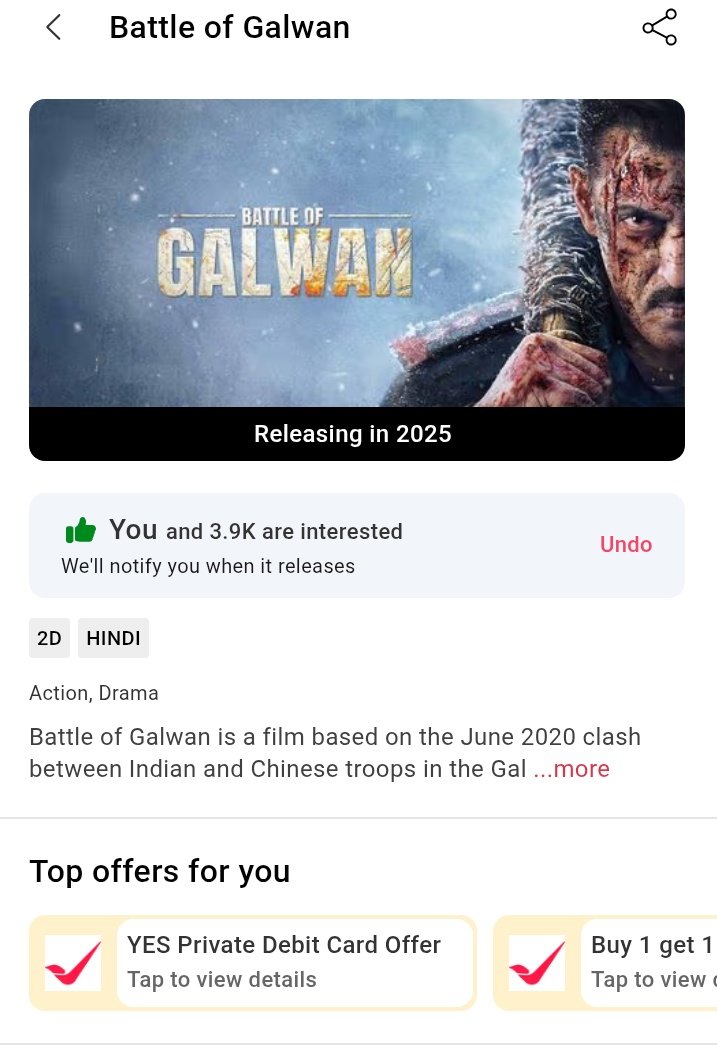 bskhanworld's tweet photo. 3.9k BMS INTREST DONE 🔥
#GalwanValley Hype ↗️

#SalmanKhan ||#BattleOfGalwan https://t.co/KRuZjgqiYS