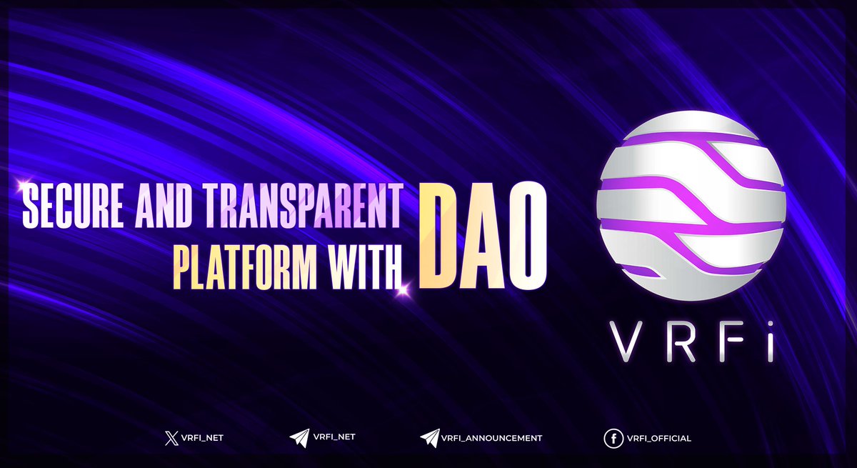 VRFi_net's tweet photo. 🔒SECURE AND TRANSPARENT PLATFORM WITH DAO 🔒
👏VRFi builds a transparent, community-driven platform through a DAO.
👉VRFI will initially hold most tokens for stability, then gradually release them through rewards and sales to transfer governance to the community.
#VRFI #DAO https://t.co/U6NCXygNqq