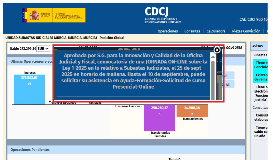 subastas_murcia's tweet photo. 📢 ❗️Para #Lajs de toda España❗️
🧑🎓 Curso de formación on-line sobre la subasta judicial y la Ley Orgánica 1/2025
📅 El 25 de septiembre
🙋♀️ Podéis apuntaros ya ⤵️
👍 Nos vemos https://t.co/xhe79sH3cz