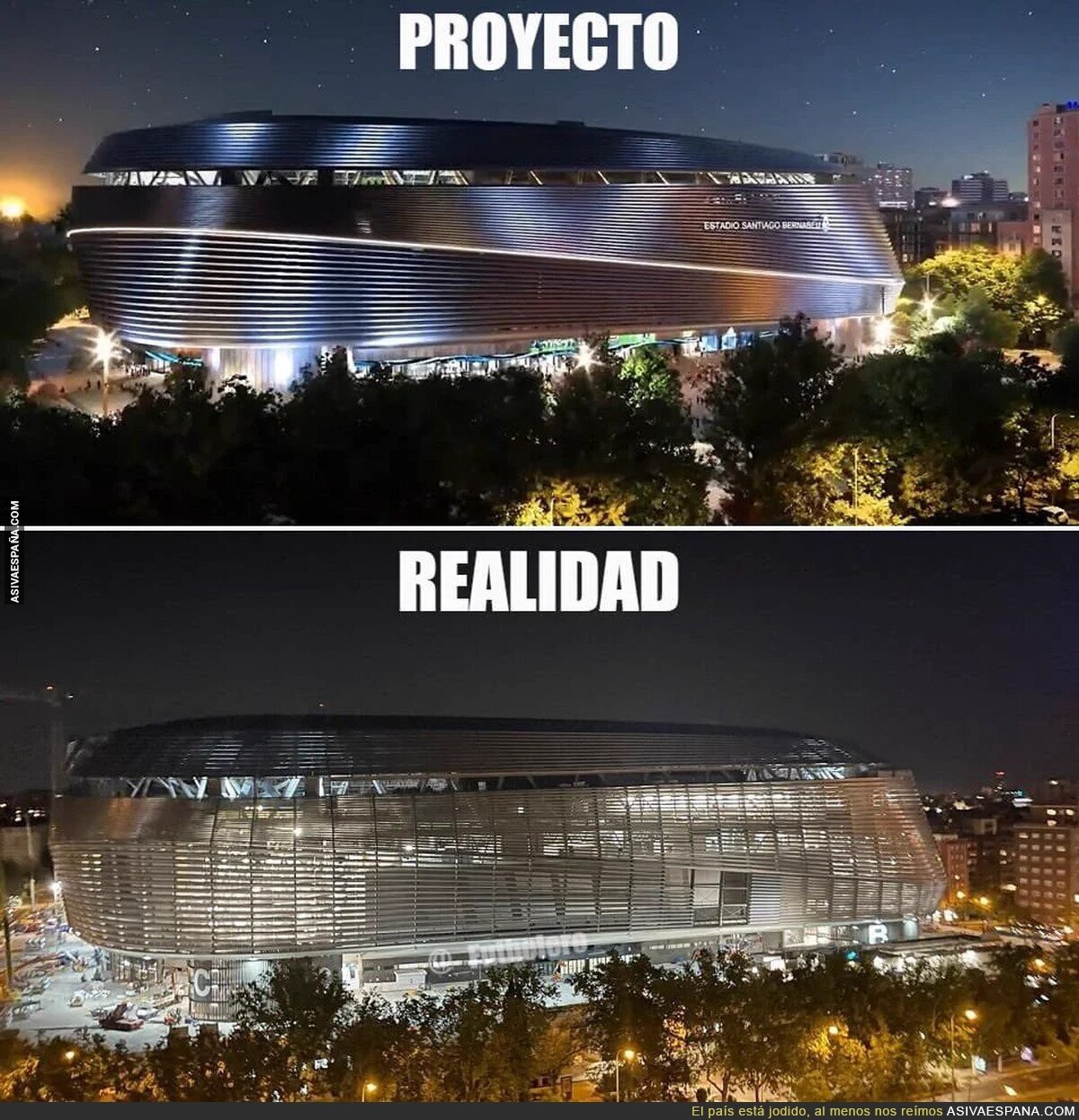 1899- on X: "🚨 El nuevo Bernabéu 🚨 - Estadio feo, nada que ver con el  render – Retrasos interminables – Inundaciones cada vez que llueve –  Goteras hasta en zonas VIP –