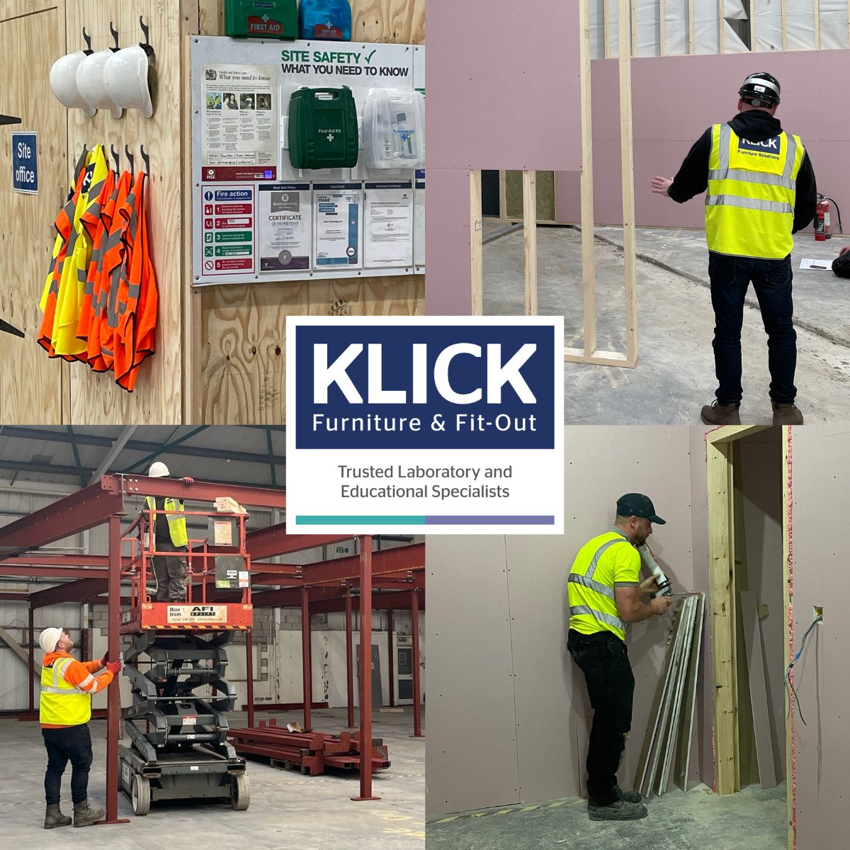 Klick_Education's tweet image. 👷‍♂️#FashionDay spotlight: Workwear that works.

At Klick, our fitters wear bump caps in confined spaces—lightweight, EN 812-rated and ideal for #LabFitOut refurb projects.

Where there’s risk of falling objects? It’s hard hats all the way (EN 397).

Smart, safe #workwear.