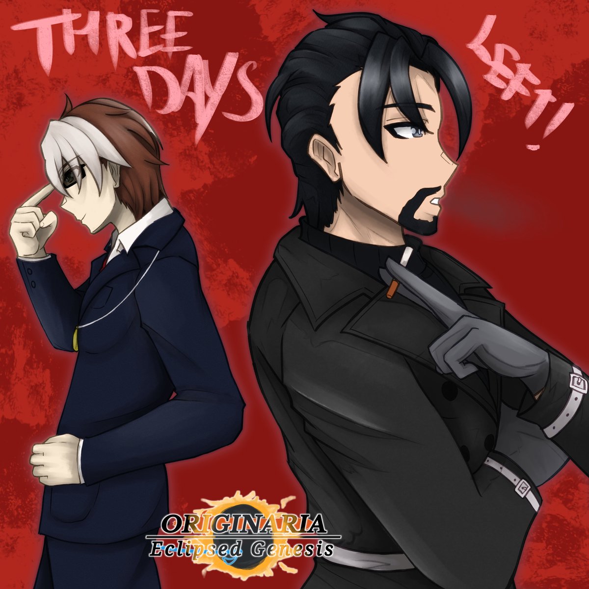 There are three days left for #OriginariaEclipsedGenesis, my first #novel.

"Originaria: Eclipsed Genesis" releases on July 12th on VGen's shop, for $4.99. I will also publish it on Amazon at a later date, hopefully still within this month.