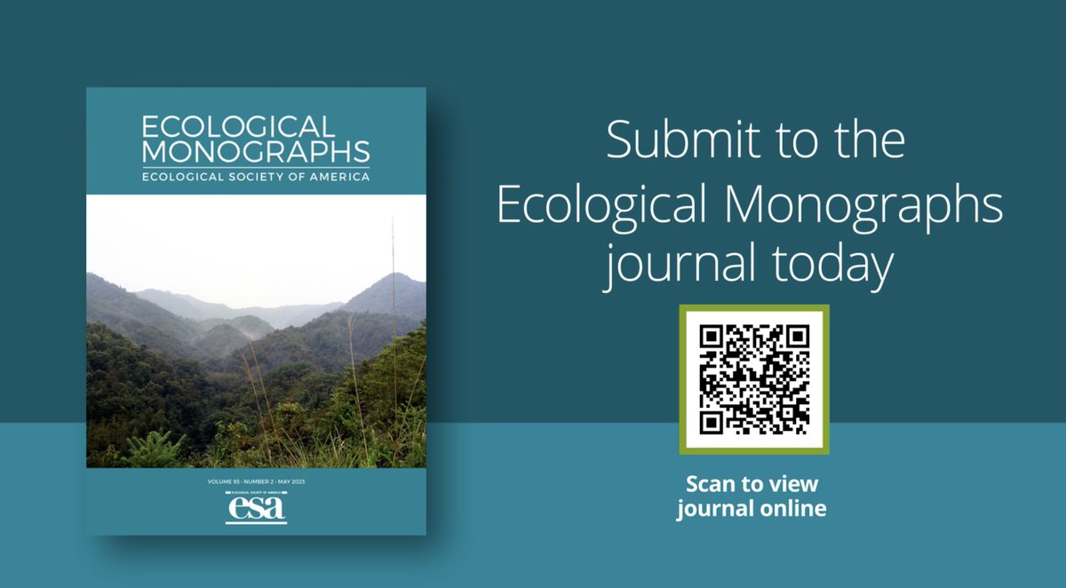 bugEcology's tweet image. Have you see @ESAMonographs promotional video yet? You can go check it out on the home page:
esajournals.onlinelibrary.wiley.com/journal/155770…
Thanks to all the editors that agreed to take part in this effort and be "ambassadors" for the journal