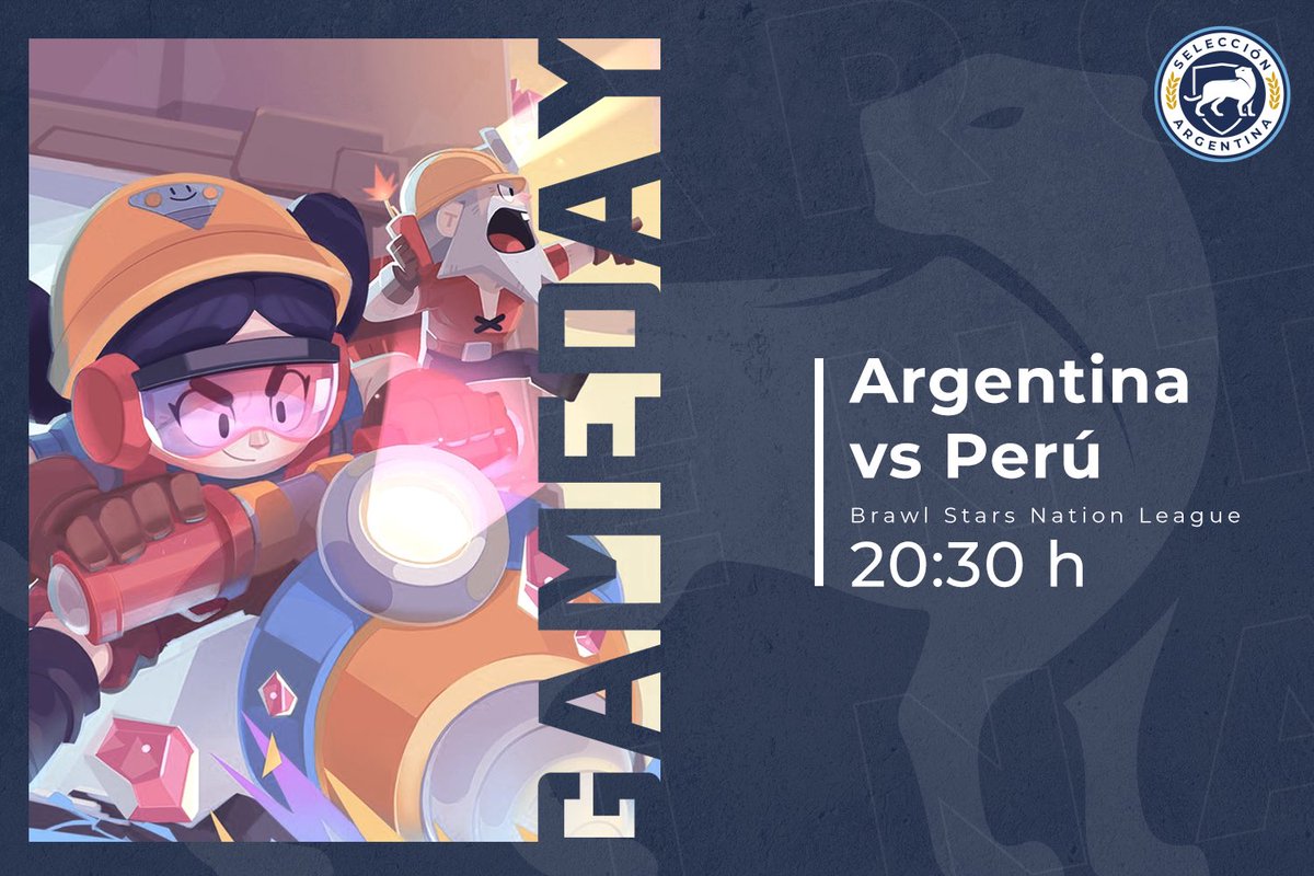 ¡MATCH DAY!

Se viene nuestro debut en la #BSN, nos toca enfrentar al último campeón en un duelo impresionante. 

🏆 <a href="/BrawlPSeries/">BSN: Brawl Stars Nations League</a> 
🆚 <a href="/SeleccionPeBS/">Selección Peruana BS ⭐⭐</a> 
⏰ 20:30 h 
🎙️ <a href="/NacoTV_/">Naco</a> &amp; <a href="/n_earz/">NeaRz</a> 

Link de transmisión ⬇️

#VamosSeleccion🇦🇷 #GoARG