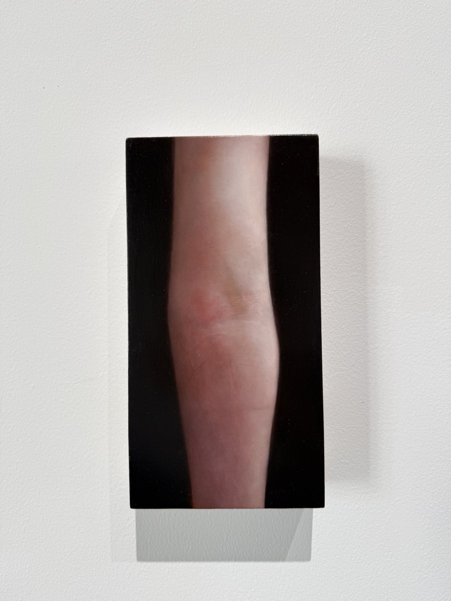 guemuin's tweet image. 代官山LURF GALLERY で開催中のグループ展「着想と実行」を拝見
写真は三成花奈さんの作品
体温と血を感じる写実画
三成さんご自身が、玄関先で力尽きてこんな感じになってることがあるような気がする